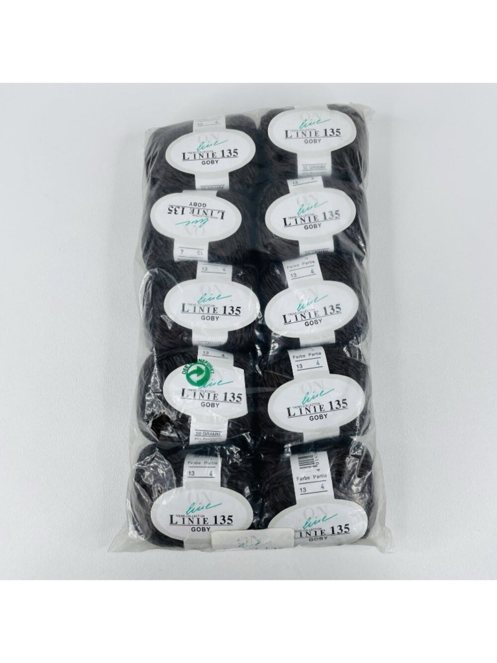 10 Skeins - Online Linie 135 GOBY Dark Brown Yarn 50g 65% Cotton, 35% Viscose
